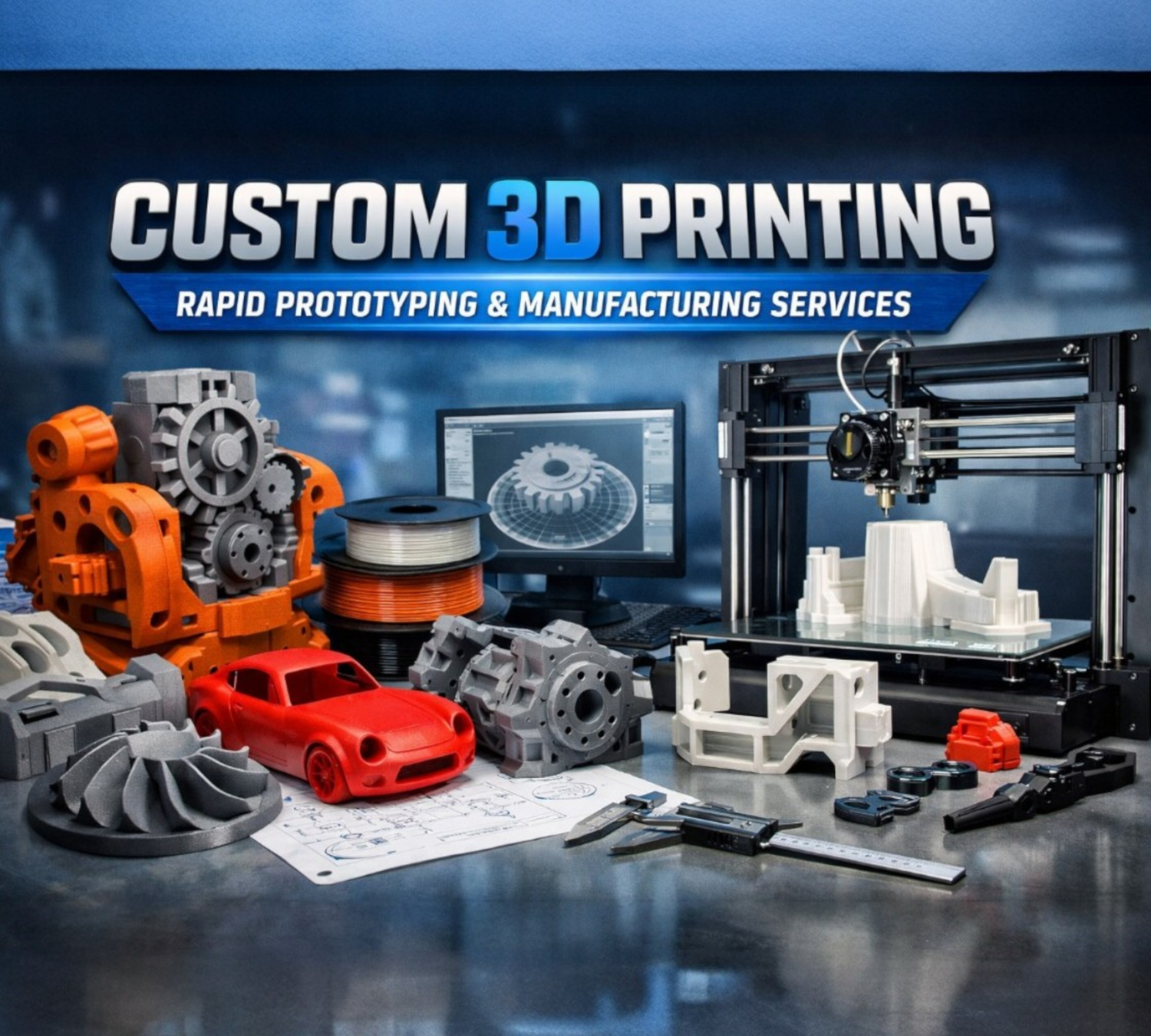 Custom 3D Printing - Rapid Prototyping & Manufacturing Services